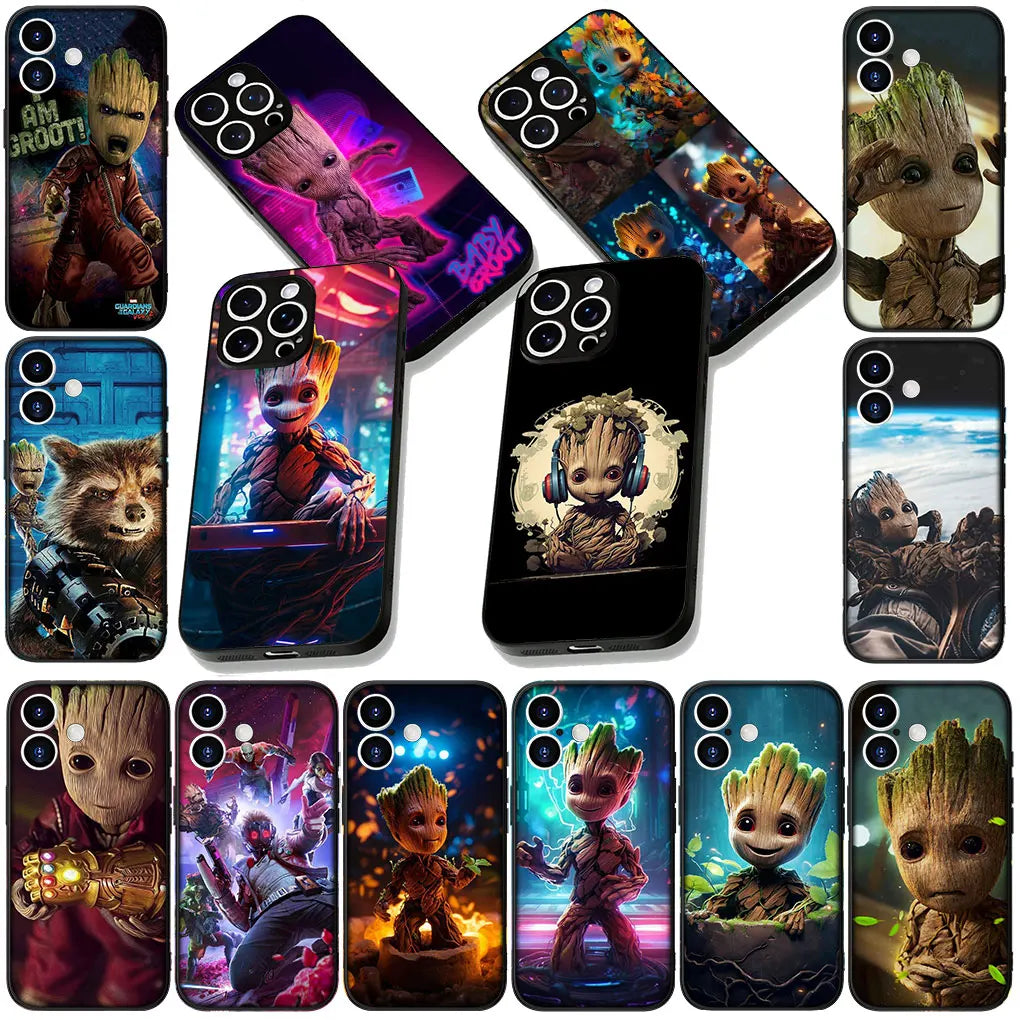 Soft Phone Cover For Apple iPhone Groot Marvels