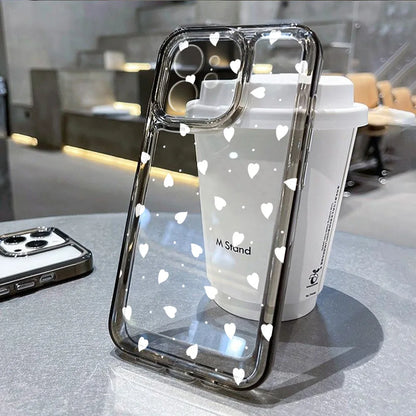 Love Heart Clear Phone Case For iPhone