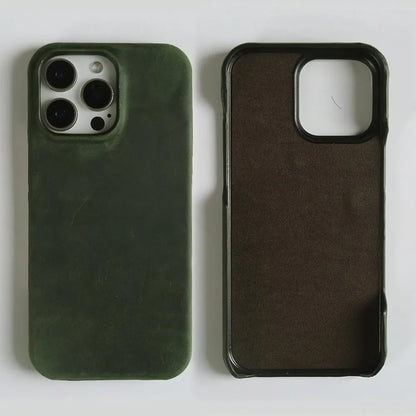 Classic Durable Crazy House Pattern Genuine Leather Phone Case For Iphone