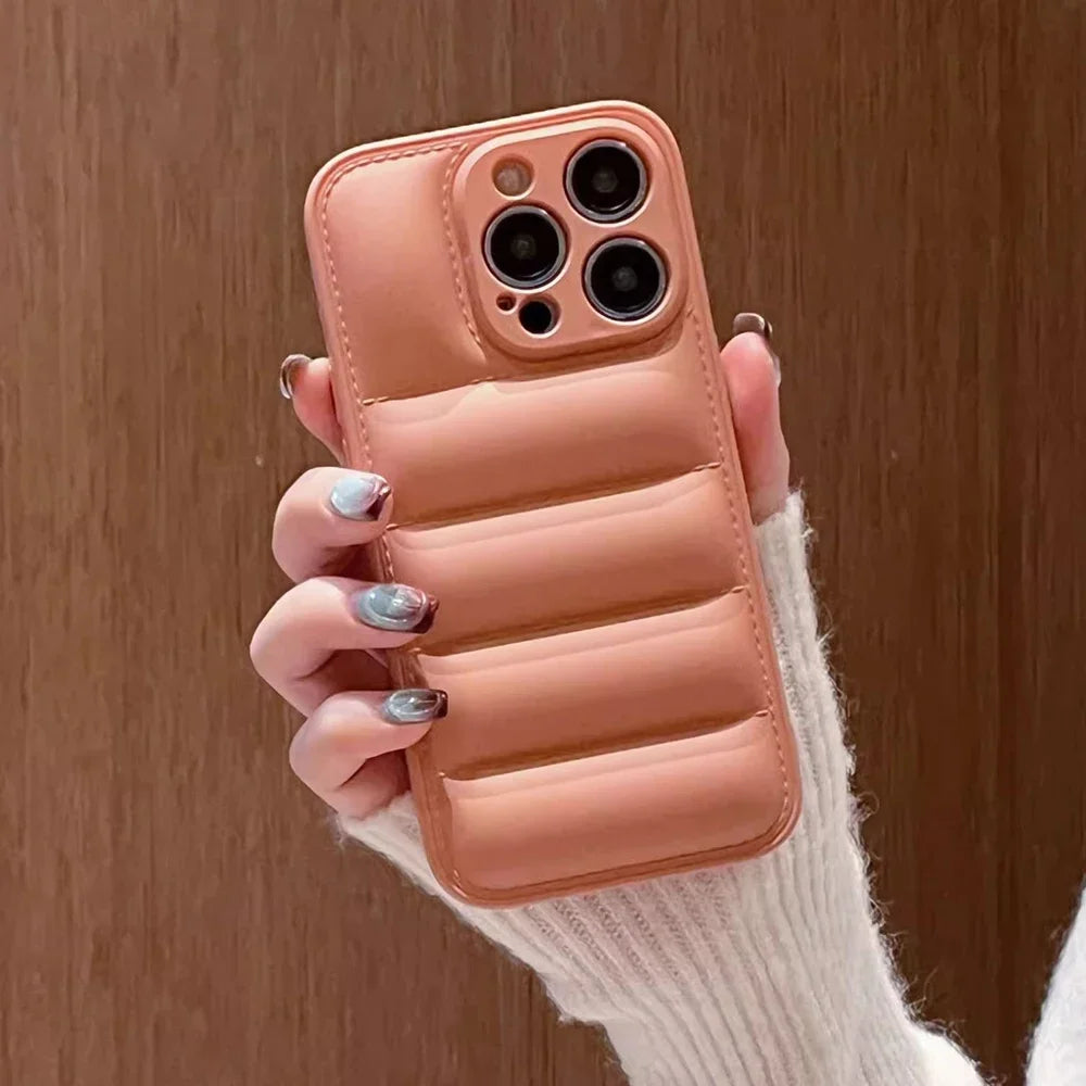 Colorful Down Jacket Pattern Silicon Phone Case