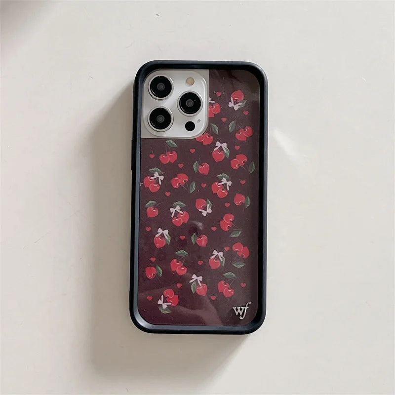 Wildflower Fruit Tart Turri Cherry Phone Case For iPhone Bugs Berries Cover