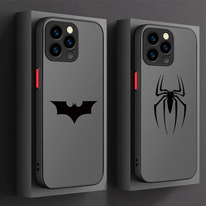 Marvel Cool Batman Spider Man Logo Matte Case For iPhone