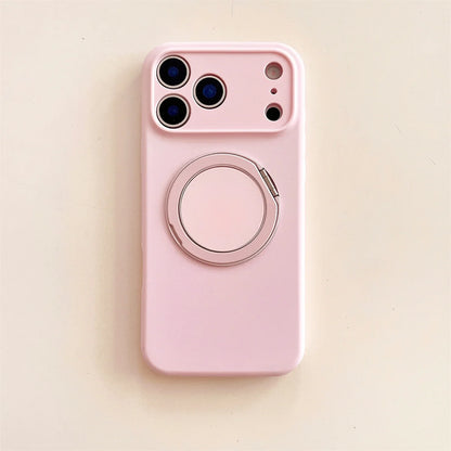 360 Rotate Bracket For Magsafe Magnetic Phone Case For iPhone Stand Silicone Soft Protective Cover
