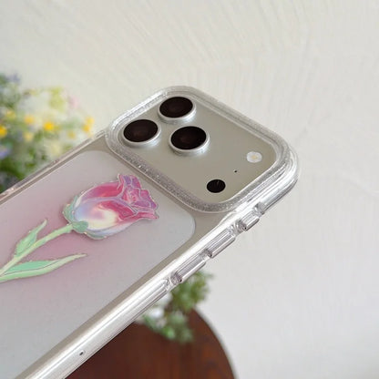 Blue Pink Roses Pattern Gifts Phone Case For iPhone