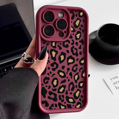 Leopard Patterned Case For iPhone Shockproof Bumper Phone Cover Coque