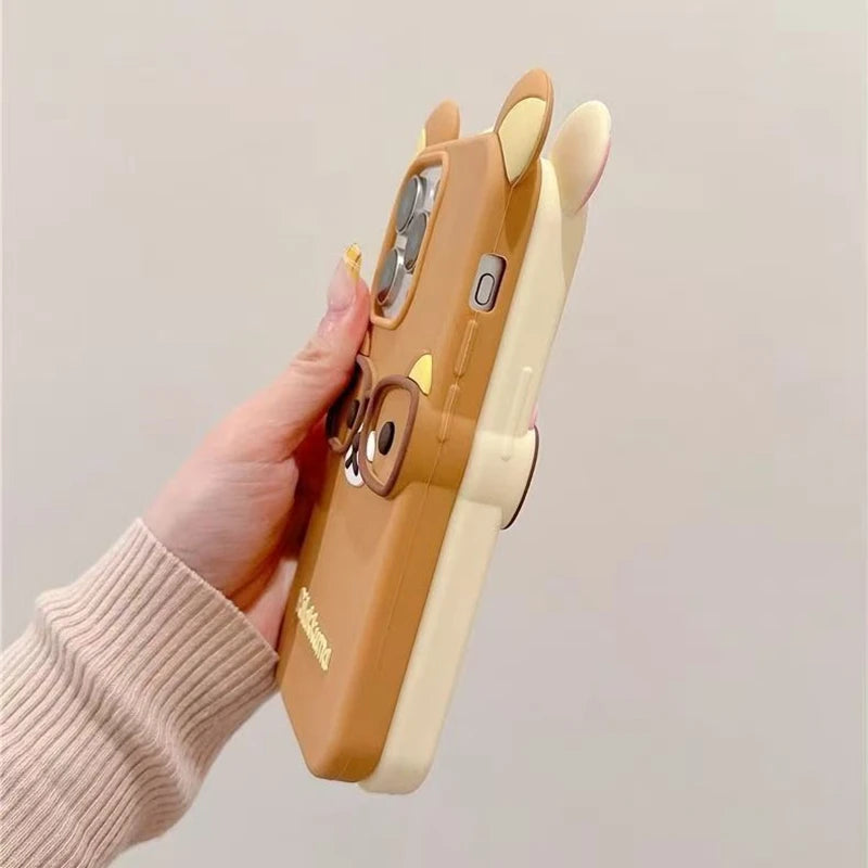 Cute Glasses Bear Silicone Soft Phone Case Cover For iPhone
