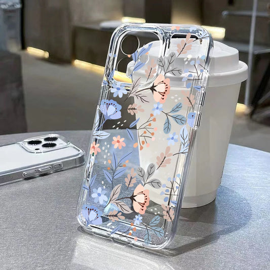 Clear Phone Cases Fundas Flower Soft Back Cover For iPhone