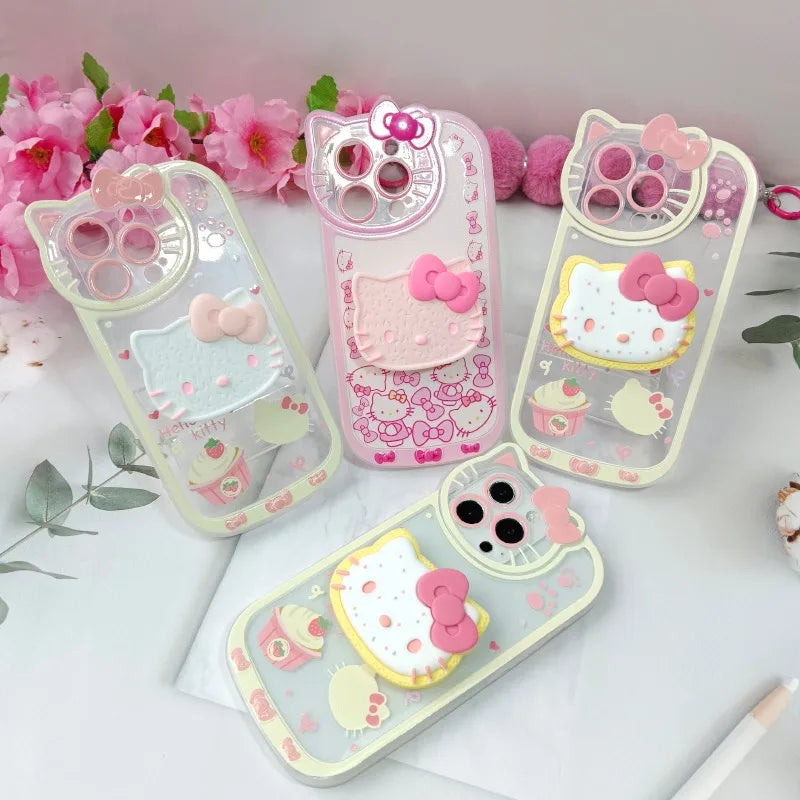 Sanrio Hello Kitty Stand Phone Cases For iPhone Original Shockproof Cover Case
