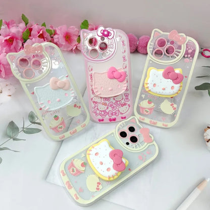 Sanrio Hello Kitty Stand Phone Cases For iPhone Original Shockproof Cover Case