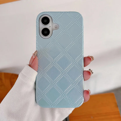 Luxury Geometric Rhombus Texture Gradient Color Leather Phone Case
