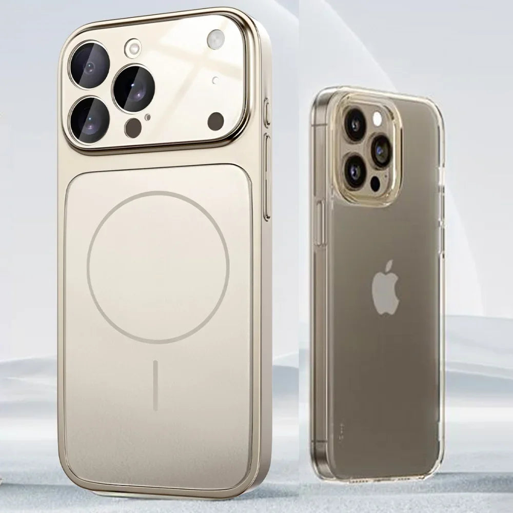 Original Glass Nano Matte Case For iPhone Magnetic For Magsafe Wireless Charging Armor Funda