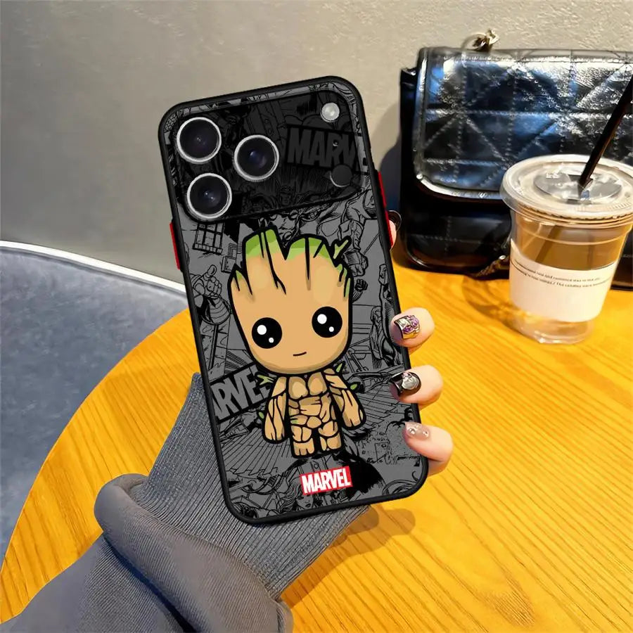 Cartoon Marvel Groot Spiderman Case For iPhone