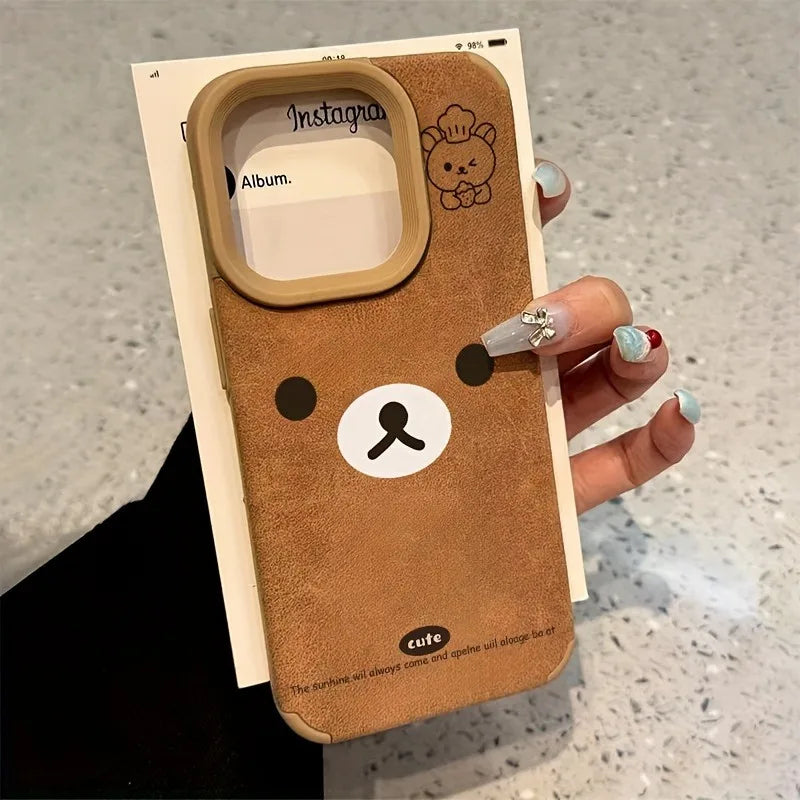 Bear Expression Faux Fur iPhone Case