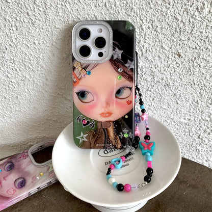 New Cute Cartoon Pink Little Girl Phone Case For iPhone
