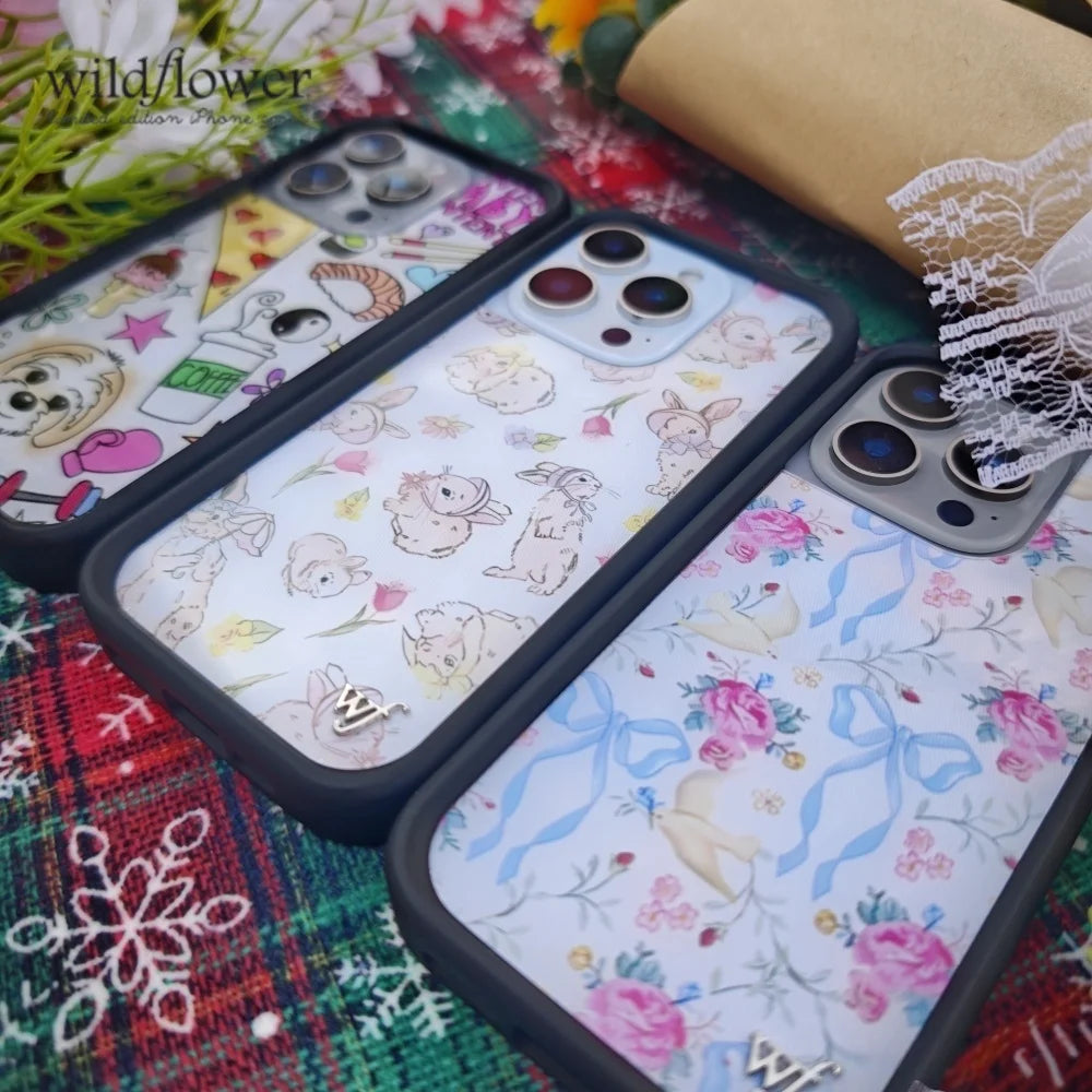 Wildflower Pigeon Rabbit Phone Case For iPhone