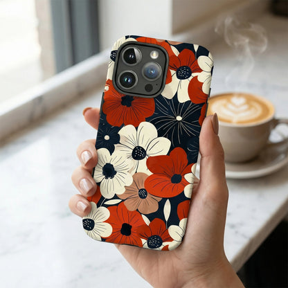 Flower For Magsafe Wireless Charge Phone Case For iPhone Double Layer Cover