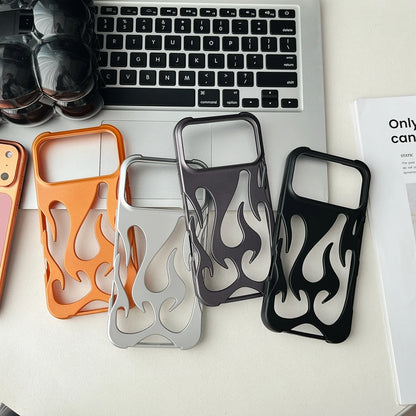 3D Flame Pattern Hollow Phone Case For iPhone Slim Shockproof Back Cover Fashion Soft TPU