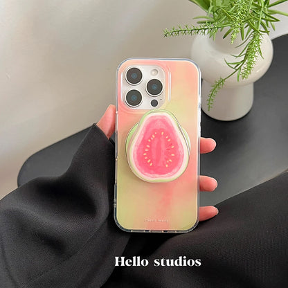 Cute Guava Magnetic Grip Tok Griptok Phone Stand Holder Phone Case