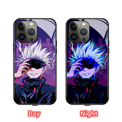 2026 Top Cool Anime Design LED Light Up Glass Phone Case