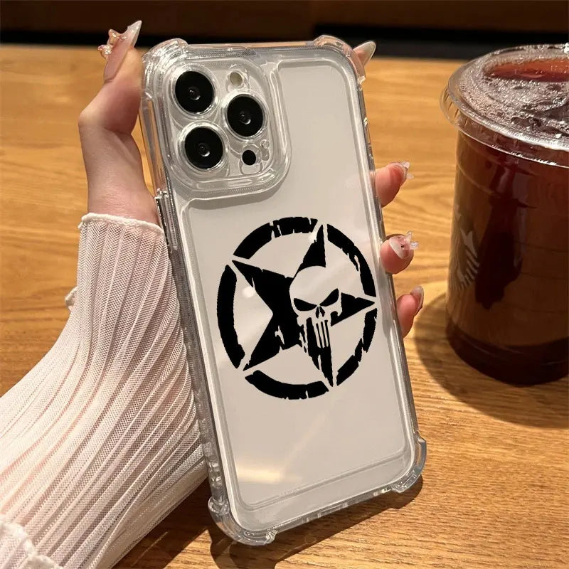 The Punisher Marvel Clear Case For iPhone Shockproof Phone Cover