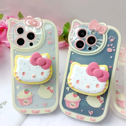 Sanrio Hello Kitty Stand Phone Cases For iPhone Original Shockproof Cover Case