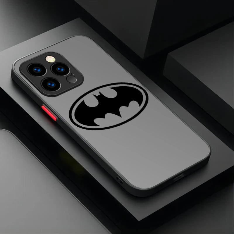 Marvel Cool Batman Spider Man Logo Matte Case For iPhone