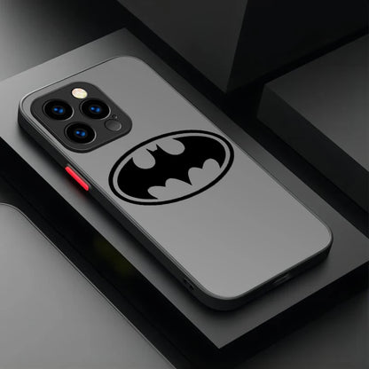 Marvel Cool Batman Spider Man Logo Matte Case For iPhone