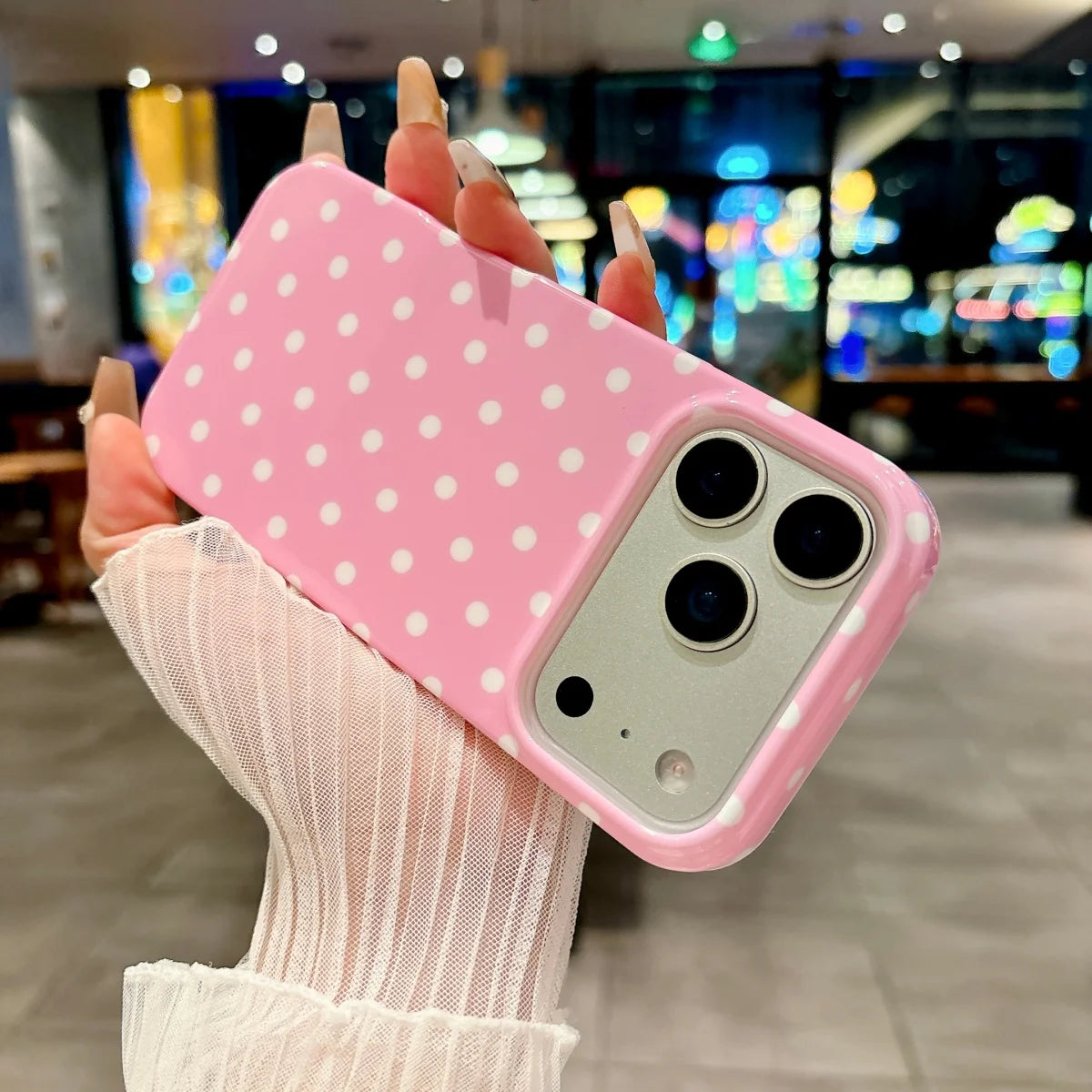 Korea Colorful Polka Dot Pattern Phone Case For iPhone Circular Wave Point Shockproof Bumper Cover