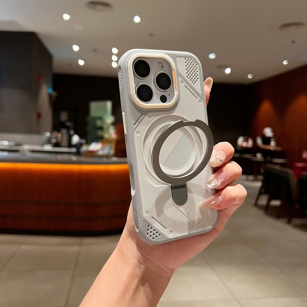 Two- Color Magnetic Kickstand Phone Case For iPhone