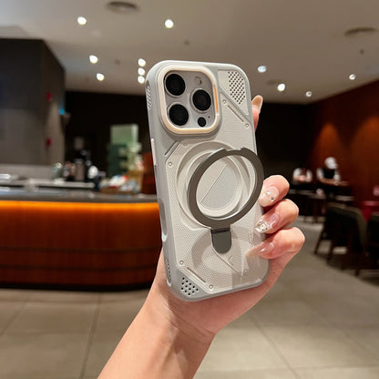 Two- Color Magnetic Kickstand Phone Case For iPhone