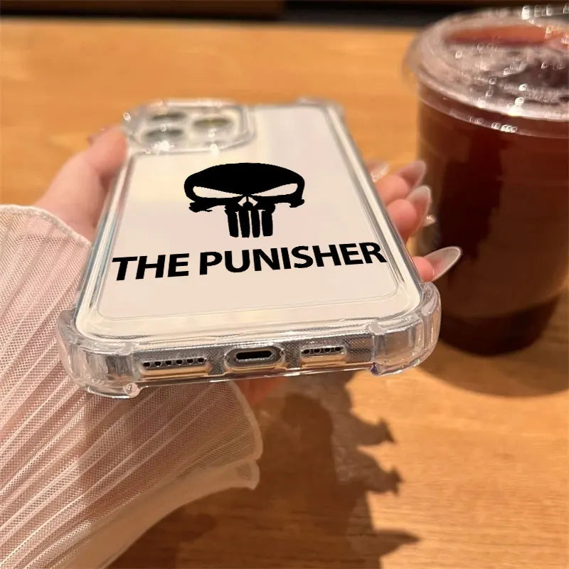 The Punisher Marvel Clear Case For iPhone Shockproof Phone Cover