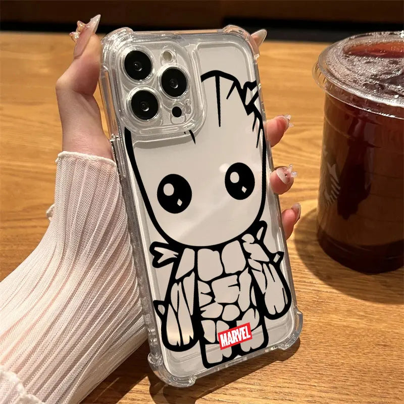 Marvel Groot Ironman Loki Art Clear Case For iPhone