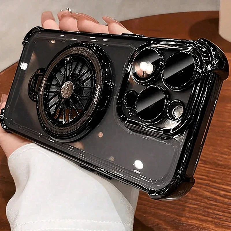 Luxury Magnetic Rotating Gyroscopic Bracket Phone Case For iPhone