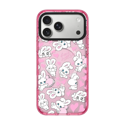 Rabbit Cherry Strawberry iPhone Case With Pink Border