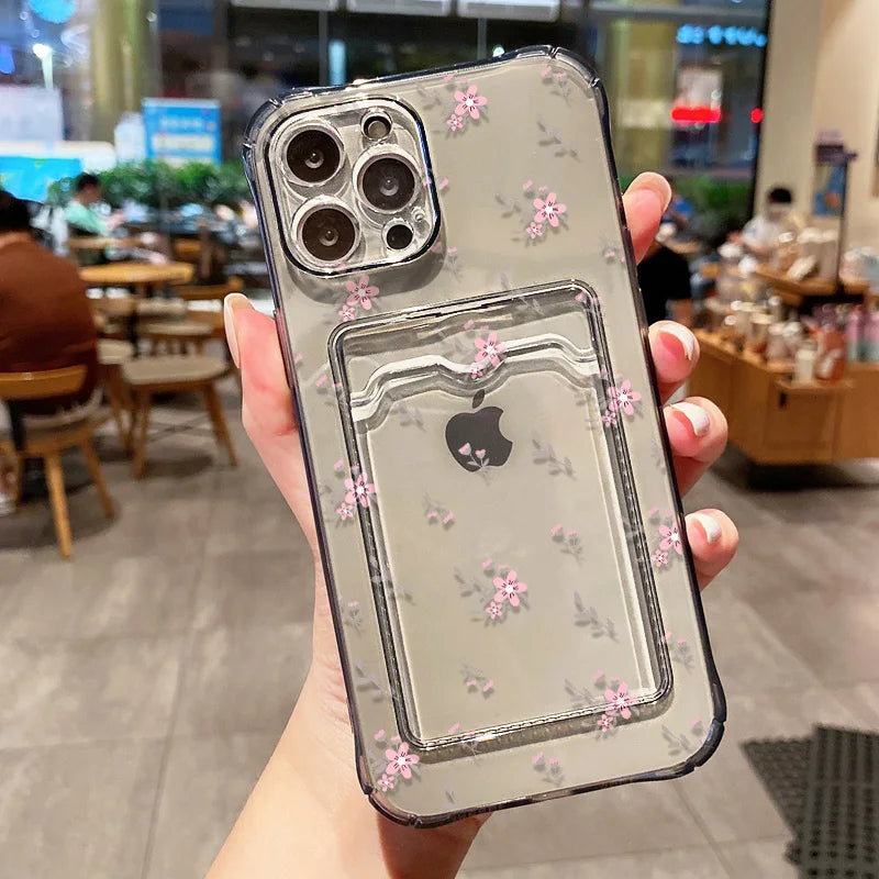 Soft Card Slot Bag Holder Phone Case For iPhone