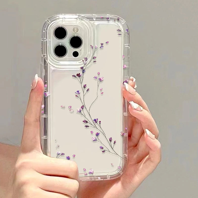Leaves Flower Phone Case For iPhone Silicone Clear Soft Cover