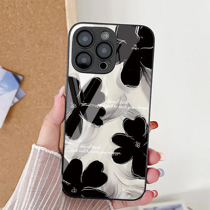 Black Flower Phone Case For iPhone