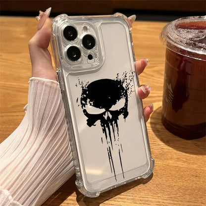 The Punisher Marvel Clear Case For iPhone Shockproof Phone Cover