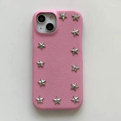 Cowboy Metal Star Leather Shockproof Case For iPhone
