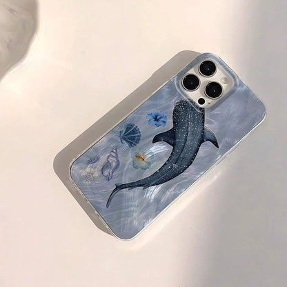 Ocean Shark Whale Design Phone Case For iPhone Shockproof Bumper Cover﻿