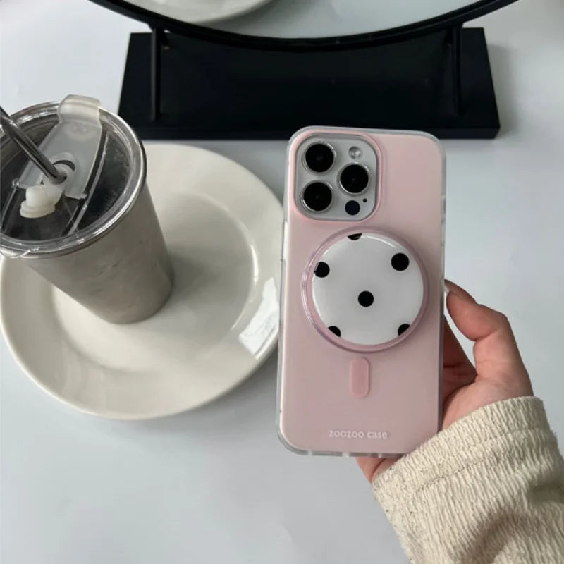 Simple Polka Dots Magnetic Holder Grip Tok Griptok Phone Case
