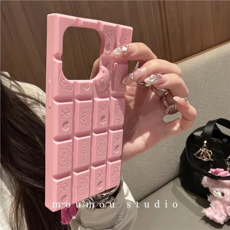 Funny 3D Rilakkuma Bear Soft Silicone Phone Case For iPhone