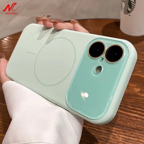 MagSafe Liquid Silicone iPhone Case With Crystal Lens Protection