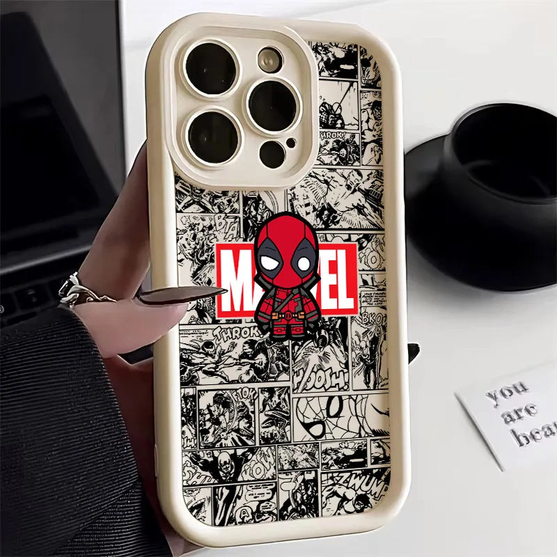 Marvel Ironman Spiderman Deadpool Phone Case For iPhone