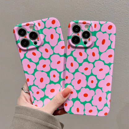 Phone Case For iPhone Flower Hard PC Bumper Cover Coque