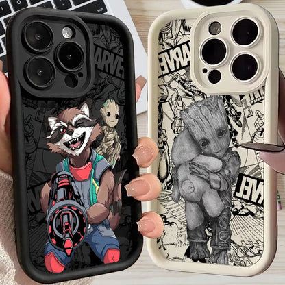 Cool Marvel Groot Rocket Raccoon Phone Case For iPhone