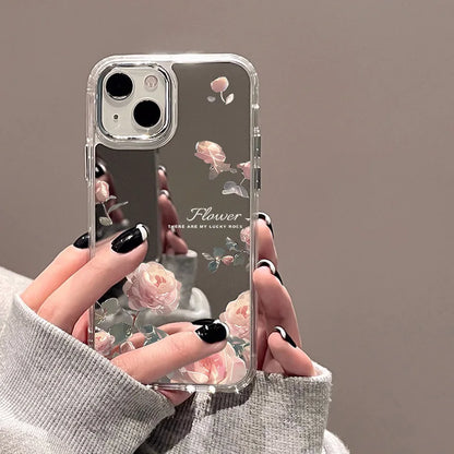 Cute Cherry Bow Mirror Phone Case For iPhone