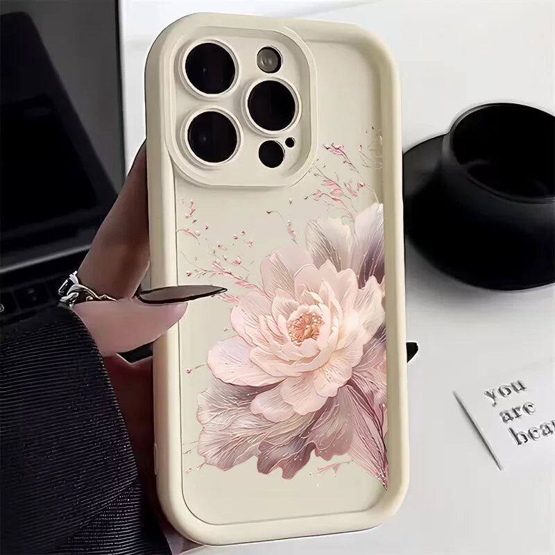 Case For iPhone Beautiful Flower Silicone