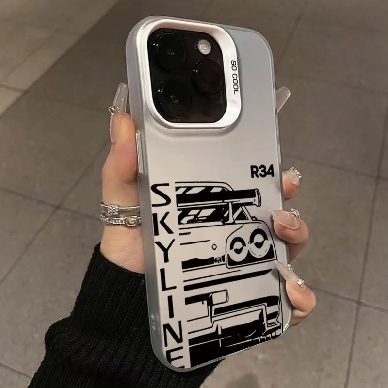 Cool Car Design Phone Case For iPhone Laser Silver Cover