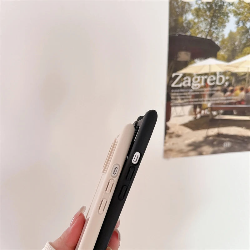 Cute 3D Kitten Cats Ear Solid Color Phone Case